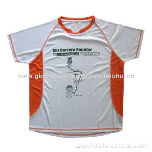 Women's v-neck printed t-shirt for sports or uniform, raglan sleeve, made of coolmax polyester